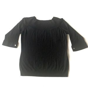 ESCADA Wool–Silk–Cashmere Sweater | Luxury Soft Knit | Classic Black | Size 8